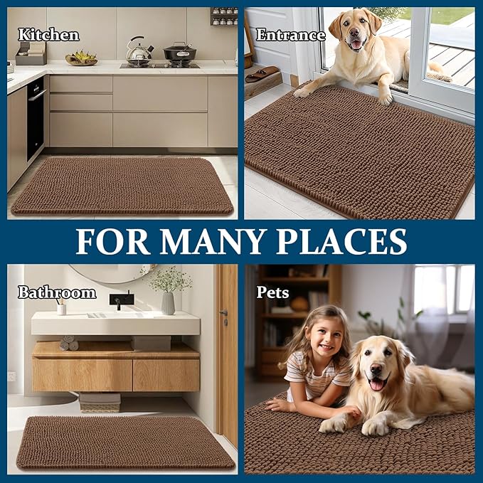 OLANLY Dog Door Mat for Muddy Paws 40x24, Absorbs Moisture and Dirt, Absorbent - Image 8