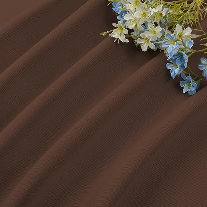 CUCRAF Brown Blackout Curtains 45 inch Length 2 Panels Set, Rod Pocket Room - Image 7