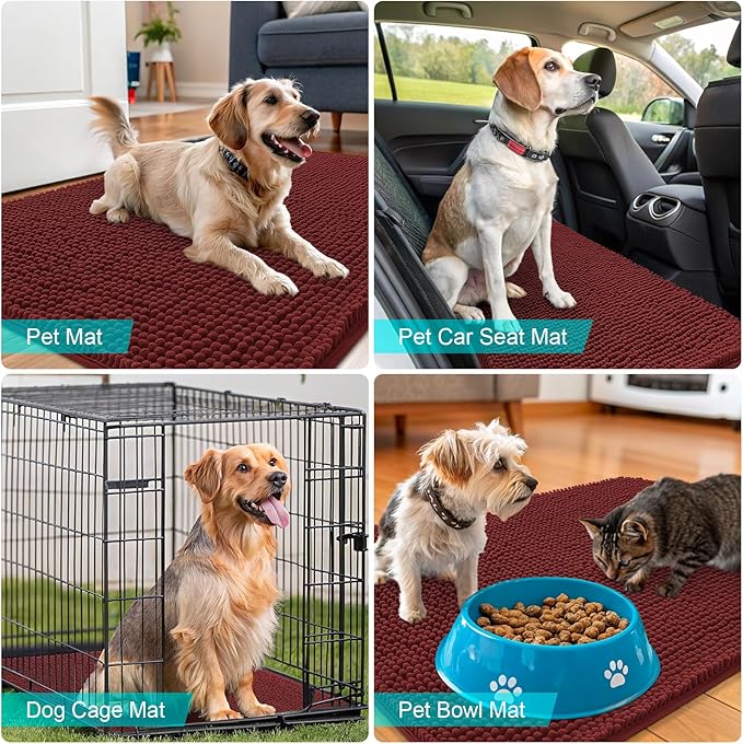 OLANLY Dog Door Mat for Muddy Paws 59x32, Absorbs Moisture and Dirt, Absorbent - Image 7