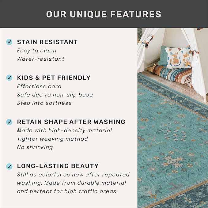 Hazo Haus Boho 2x7 Long Non Slip Kitchen Rug Runner - Image 7