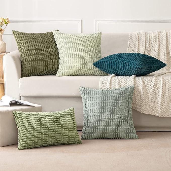 MIULEE Pack of 2 Spring Corduroy Decorative Lumbar Throw Pillow Covers 20x12 - Image 6