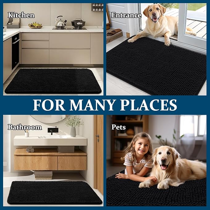 OLANLY Dog Door Mat for Muddy Paws 70x35, Absorbs Moisture and Dirt, Absorbent - Image 8