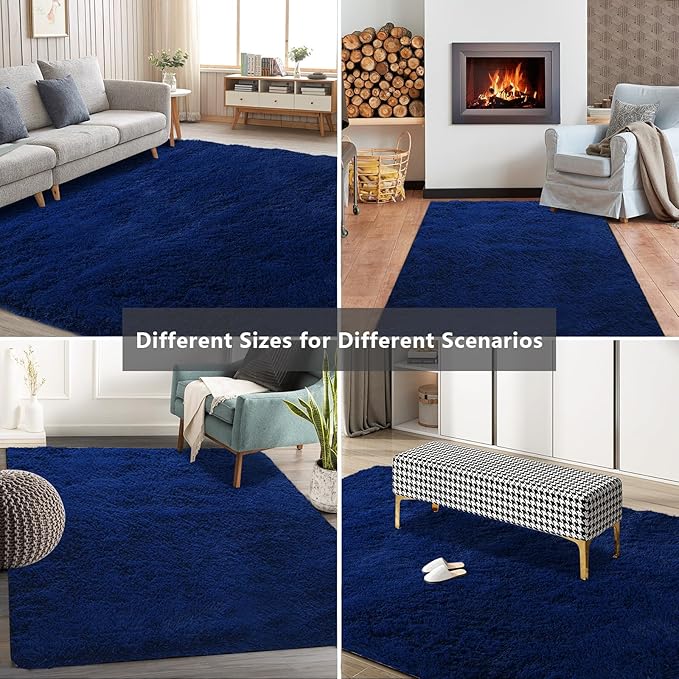 Shag Area Rugs for Bedroom Living Room, 6X9 Ultra Soft Fluffy Area Rugs for Dorm - Image 7