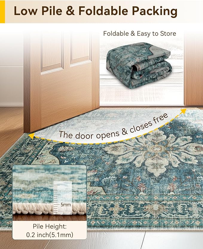 RELEANY Area Rugs 2'6''x8' Runner Rug Non Slip Washable - Image 7