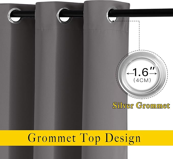 NICETOWN Grey Blackout Curtains & Drapes - Image 3