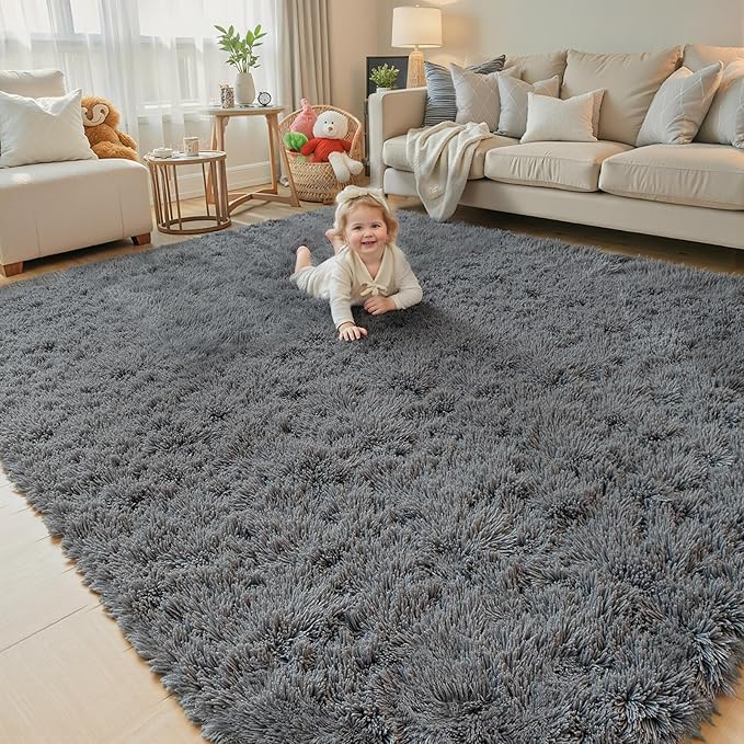 Rugs for Living Room 6x9, Alfombras para Salas Shag Large Plush Soft Area Rug by Junhejiamei