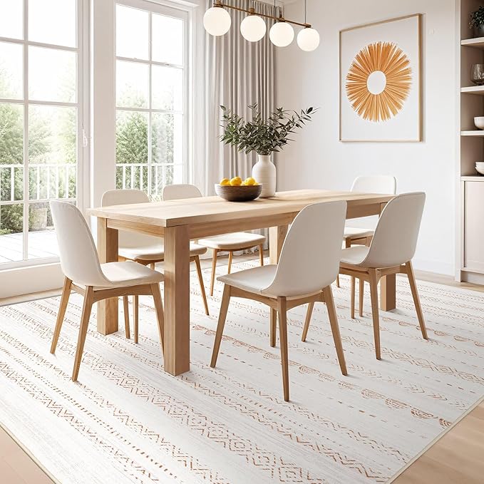 Nakagishi Area Rug Living Room Rugs: 8x11 Large Soft Machine Washable Boho - Image 6
