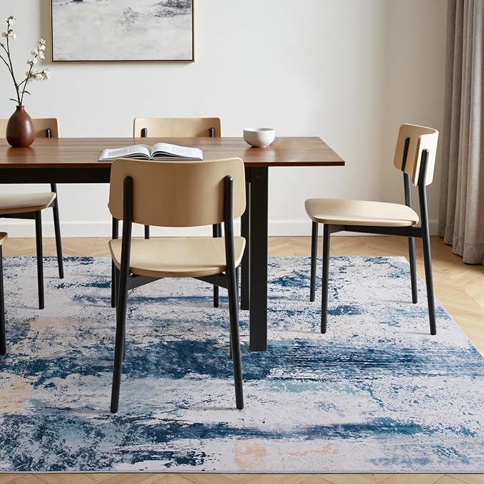 Toneed Abstract Area Rug Modern Washable Rug Soft Non Slip Rug Low Pile - Image 6