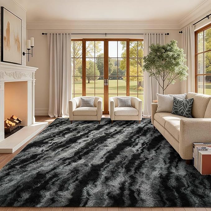 Area Rugs for Living Room, 6x9 Feet Soft Fluffy Shagg Plush Rug High Pile Large - Image 3