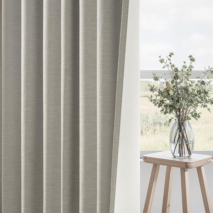 102 inch blackout curtains for Sliding door 2 Panels 100% Blackout Linen - Image 5