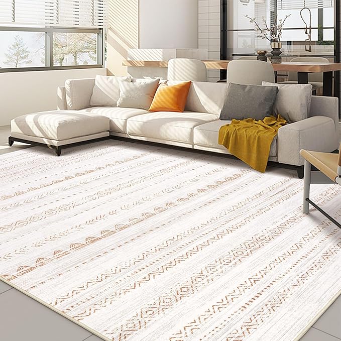 Nakagishi 8x12 Area Rugs Living Room: Washable Boho Large Neutral Soft by NakagishiAreaRug