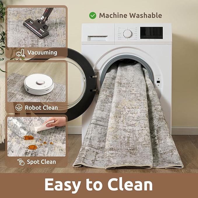 8 x 10 Area Rugs for Living Room, Machine Washable Non Slip Rug Ultra Soft Low - Image 6