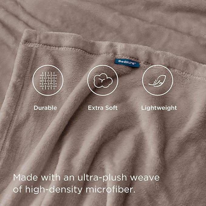 Bedsure GentleSoft Fleece Throw XL Blanket Mocha Brown - Image 4