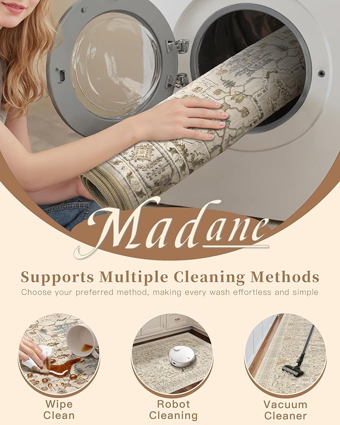 Madane Washable Rug 8x10 Area Rugs - Image 8