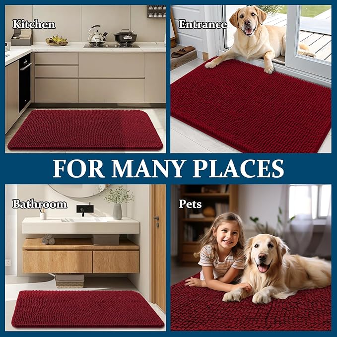 OLANLY Dog Door Mat for Muddy Paws 54x32, Absorbs Moisture and Dirt, Absorbent - Image 8