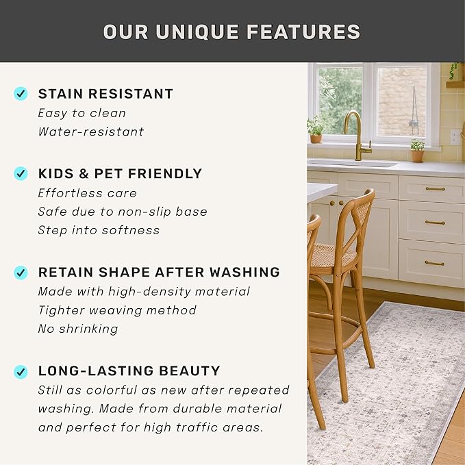 Light Grey 2x6 Boho Bathroom Runner Rug - Image 7