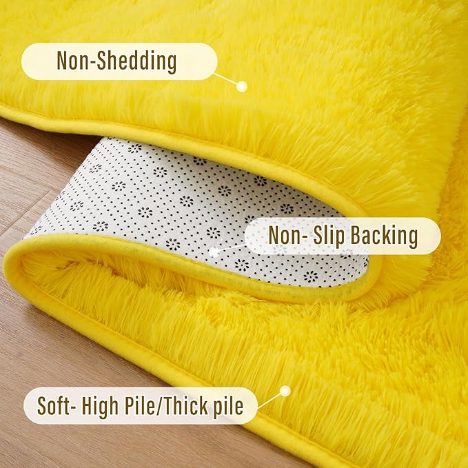 Amearea Shag Fluffy Runner Rug for Bedroom Girls Living Room, 2x6 Feet Extra - Image 4