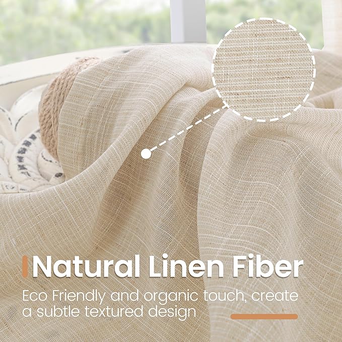 BGment Long Linen Curtains 102 Inch Length - Image 3