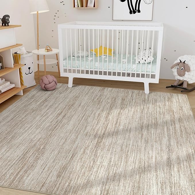 Nakagishi 10x14 Area Rugs Living Room: Washable Large Vintage Rug Neutral - Image 8
