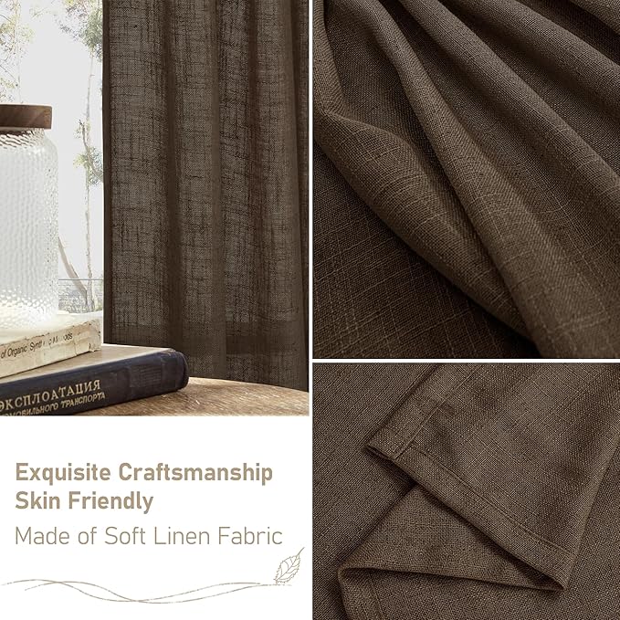LAMIT Dark Brown Linen Curtains - Image 6