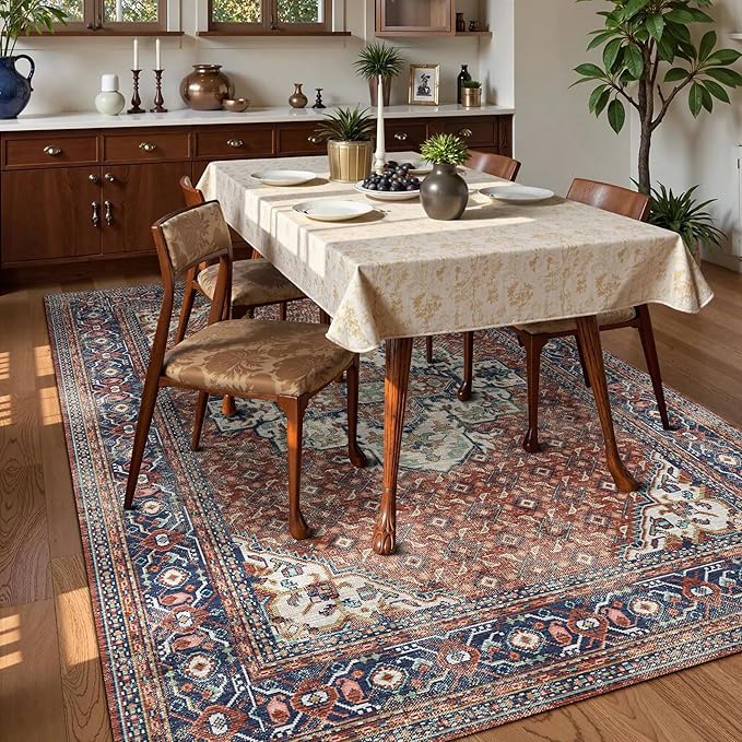 Washable Area Rug 3' x 5 ' Vintage Traditional Persian Mat - Image 3