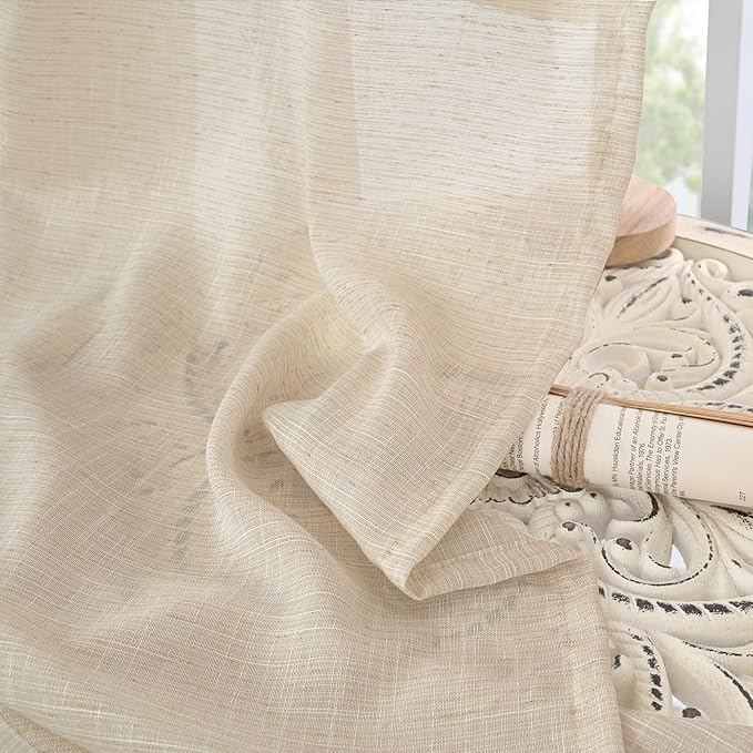 BGment Burlap Linen Curtains 84 Inch Length - Image 8