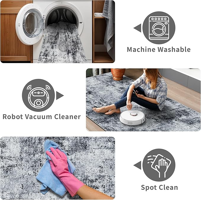 3x10 Washable Runner Rug for Hallway: Non Slip Runners Rugs Easy-to-Clean - Image 4