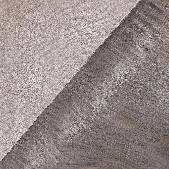 linmopm Faux Fur Rug Sheepskin Shag Fluffy Fuzzy Grey 4x6 ft Rugs - Image 5