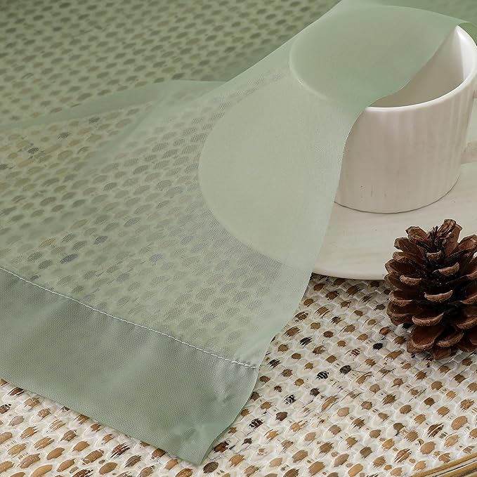 OVZME Sage Green Sheer Curtains 78 Inches Long 2 Panels - Image 3
