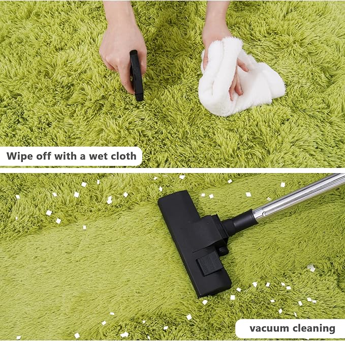 3'x3' Grass Green Round Rug for Bedroom, Ultra Soft Fluffy Circle Rug for Kids - Image 4