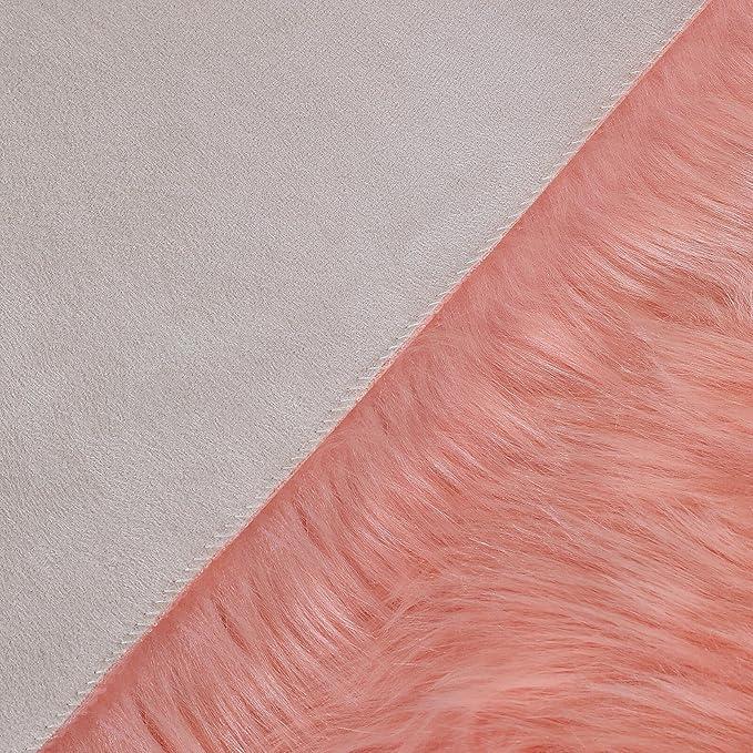 linmopm Faux Fur Rug Sheepskin Shag Fluffy Fuzzy Pink 3x4 ft Rugs - Image 5