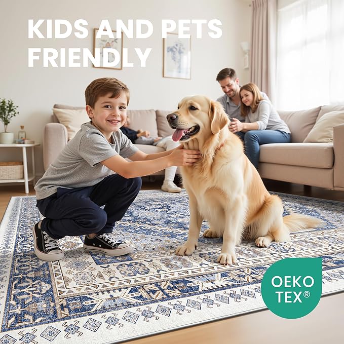 zesthome 8x10 Area Rugs for Living Room, Non-Slip Backing Washable Rugs - Image 7