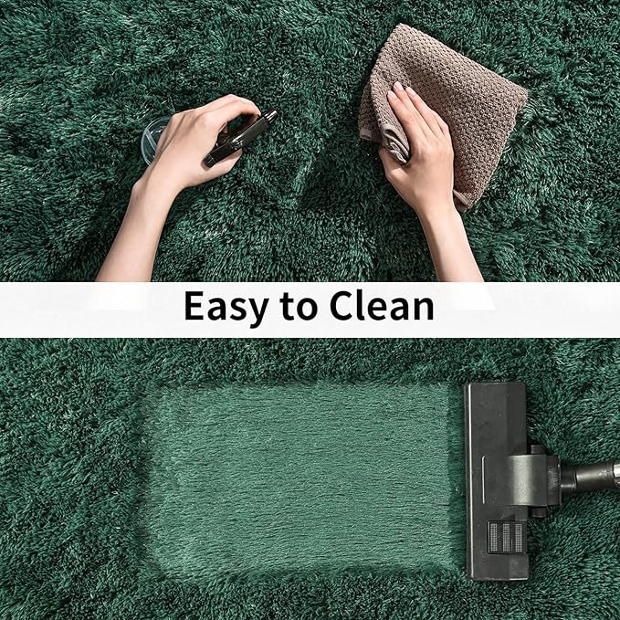 Soft Runner Rugs for Bedroom Hallways, 2x6 Green Fluffy Shag Throw Area Rug Non - Image 7