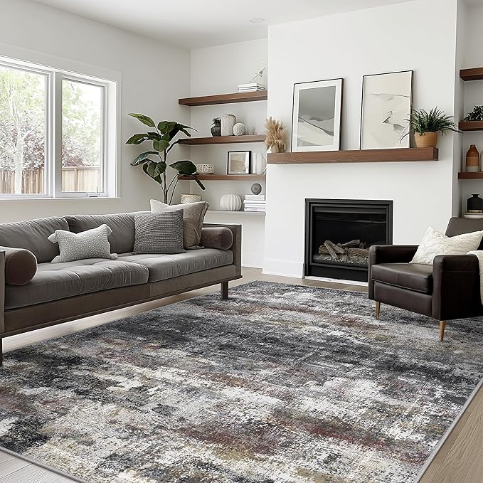 Area Rugs 8x10 for Living Room Bedroom, Modern Abstract Machine Washable Soft - Image 3