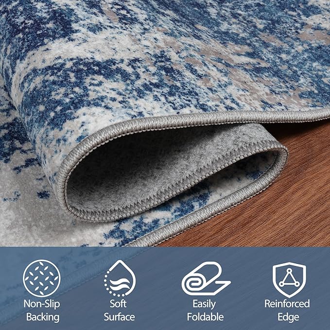 5x8 Area Rugs for Living Room Rug Washable: Abstract Rug for Dining Room - Image 4