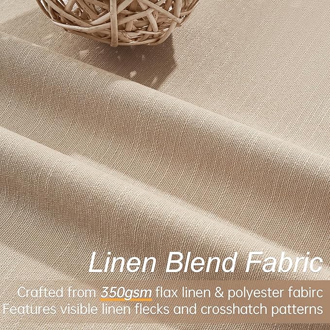 Topfinel Tan Blackout Curtains for Living Room 100 inch Long, Thick Linen Pinch - Image 3