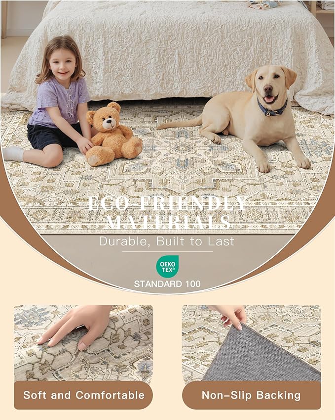 Madane Washable Rug 8x10 Area Rugs - Image 5