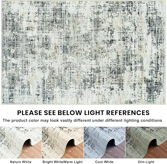 10x12 Area Rugs for Living Room Washable Rug: Anti-Skid Abstract Modern Living - Image 8