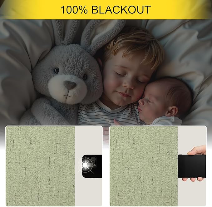 102 Inch Curtains Blackout Sage Green Christmas Decoration Black Out Linen - Image 4