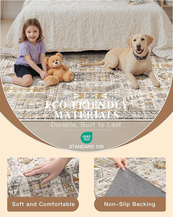 Madane Hallway Rug 3x10, Kitchen Rugs Washable Entryway Rug Vintage Kitchen - Image 6