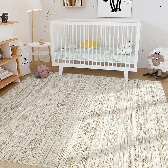 Nakagishi 8x10 Area Rugs Living Room: Washable Boho Large Neutral Modern Soft - Image 7