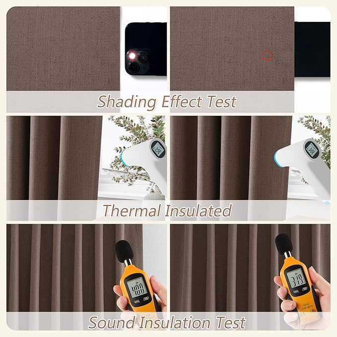Guken 100% Blackout Curtains 108 Inch Length 2 Panels Set - Image 5