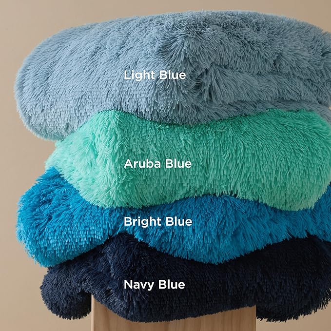 Bedsure GentleSoft Fuzzy Sherpa Faux Fur Twin Blanket Bright Blue Cozy Gifts - Image 9