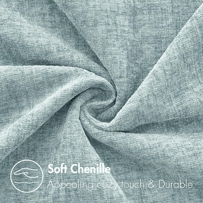 MIULEE Pack of 2 Light Blue Throw Pillow Covers 16x16 Inch Soft Chenille Pillow - Image 2