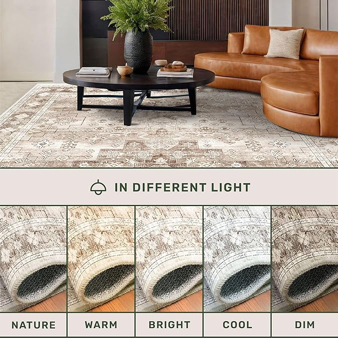 Hazo Haus Beige Washable 2'6"x8' Wide Hallway Runners, Kitchen Runner Rug - Image 8
