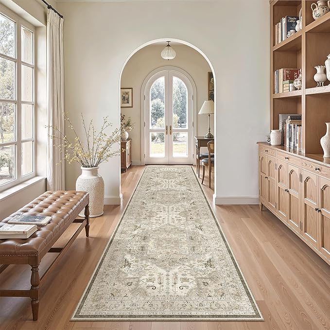 Madane Hallway Runner Rug 2'6''x10' Kitchen Runner, Non Slip Vintage Runners - Image 4