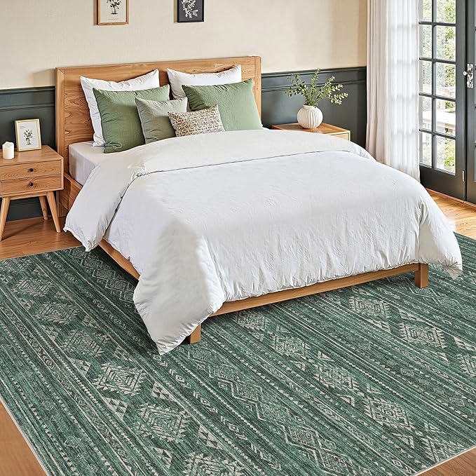 Nakagishi Area Rugs 9x12 Living Room: Washable Boho Large Neutral Modern Soft - Image 5