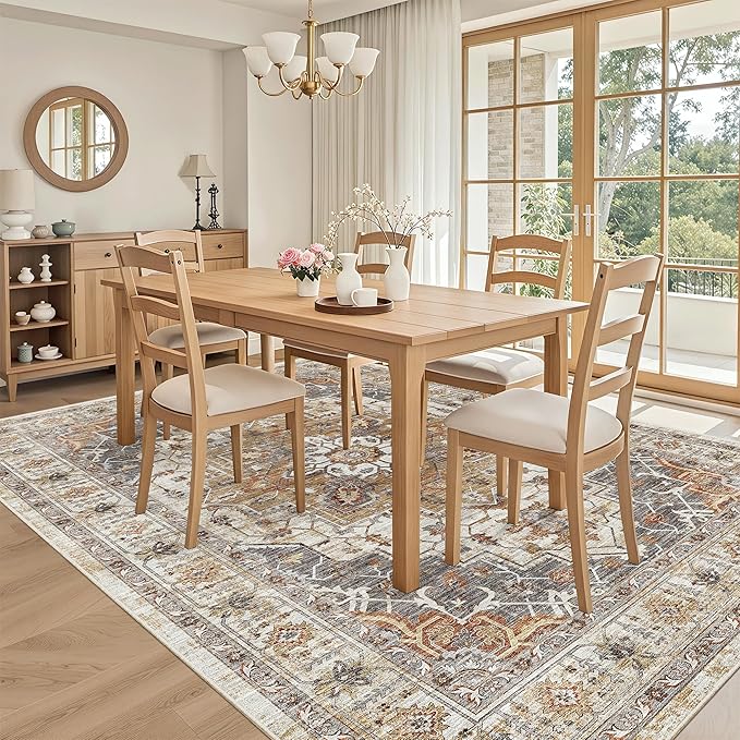 Madane 6x9 Area Rugs for Living Room, Stain Resistant Washable Rugs, Non-Slip - Image 3