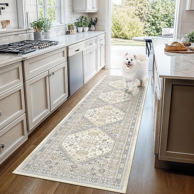 Kitchen Runner Rug Non Slip Washable 2.5x8, Soft Low Pile Entryway Rug Runners - Image 9