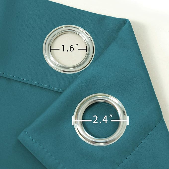 LEMOMO Sea Teal Thermal Blackout Curtains/52 x 95 Inch/Set of 2 Panels Room - Image 6